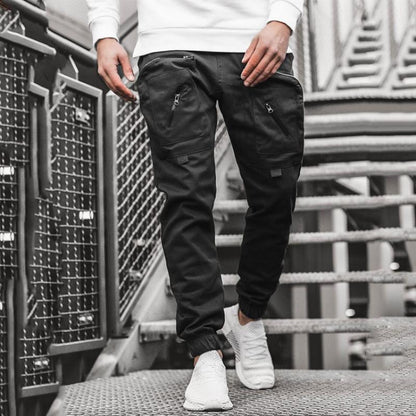 CHRLEISURE Men's Cargo Pocket Trousers Pants Streetwear Joggers Jogging Running Men Sweatpants Fashion Hip Hop Loose Pants Men