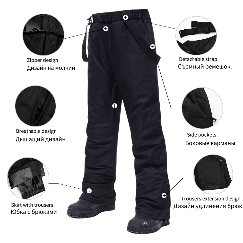 Ski Suit Men Winter Warm Windproof Waterproof Outdoor Sports Snow Jackets and Pants Hot Ski Equipment Snowboard Jacket Men Brand