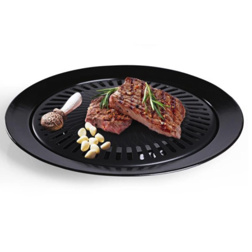 Korean Barbecue Tray Outdoor Cassette Oven Grill Pan Non-Stick Round Portable Nonstick Pan Teppanyaki Barbecue Grill Accessories