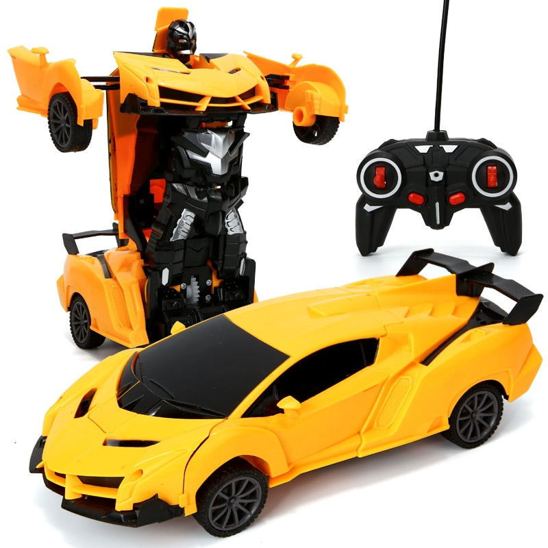 New 2 in 1 RC Car Toy Transformation Robots Car Driving Vehicle Sports Cars Models Remote Control Car RC Toy Gift for Boys Toy