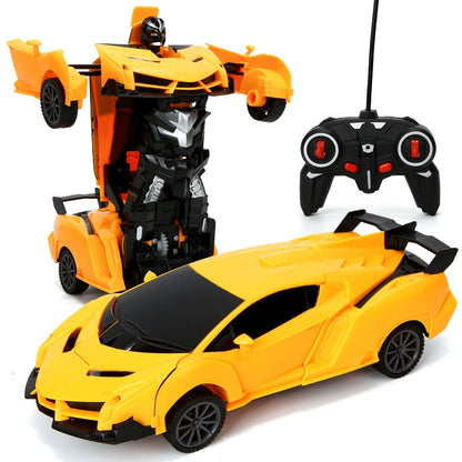 New 2 in 1 RC Car Toy Transformation Robots Car Driving Vehicle Sports Cars Models Remote Control Car RC Toy Gift for Boys Toy