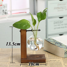 Load image into Gallery viewer, Terrarium Creative Hydroponic Plant Transparent Vase Wooden Frame vase decoratio Glass Tabletop Plant Bonsai Decor flower vase
