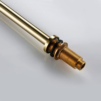 Brush Gold Sdolid Brass Single Handle Kitchen Mixer Tap 360 Degree Swivel Spout Brushed Gold 2 hole Deck Mounted Sink Faucet