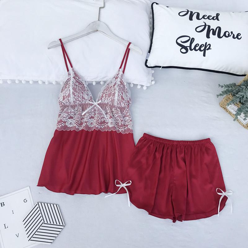 Satin Lace 5PCS Sleep Set Sexy Kimono Bathrobe Gown Female Robe Silky Nightwear Intimate Lingerie Casual Nightgown Sleepwear