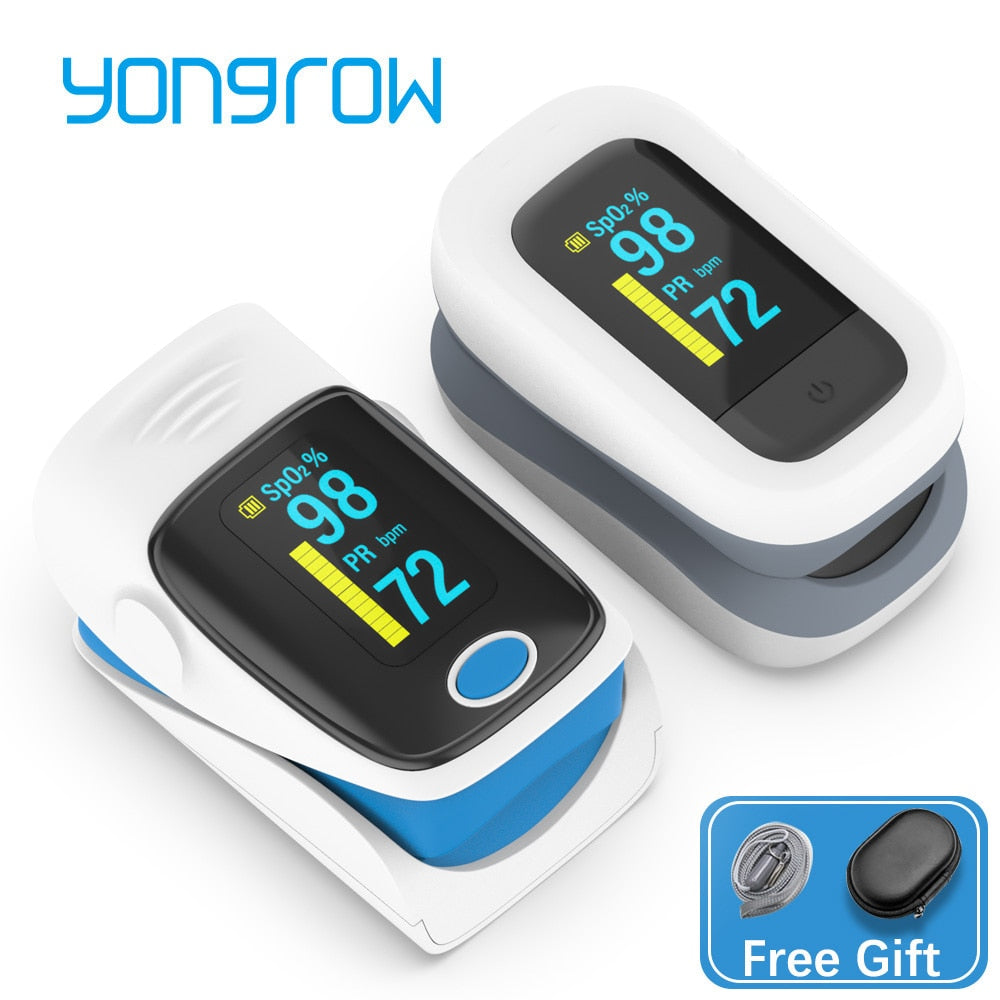 Yongrow Medical Household Digital Finger Pulse Oximeter Blood Oxygen Saturation Meter heart rate Monitor Health Care tonometer