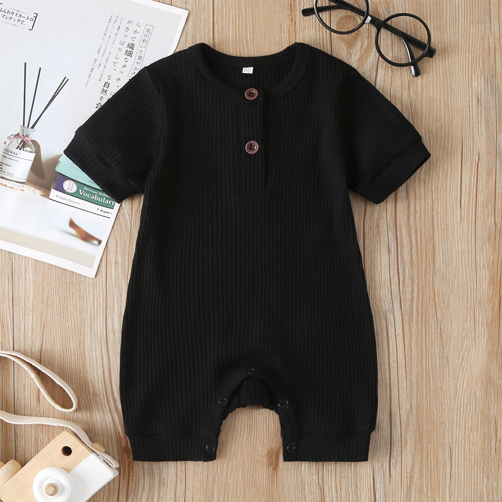 Summer Newborn Kid Baby Girl Romper Clothes 0-24M Short Sleeve Solid Jumpsuits Outfits 6 Colors