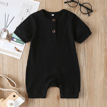 將圖片載入圖庫檢視器 Summer Newborn Kid Baby Girl Romper Clothes 0-24M Short Sleeve Solid Jumpsuits Outfits 6 Colors
