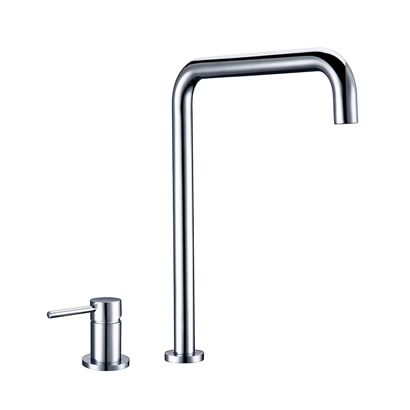 Brush Gold Sdolid Brass Single Handle Kitchen Mixer Tap 360 Degree Swivel Spout Brushed Gold 2 hole Deck Mounted Sink Faucet