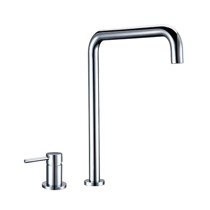 Brush Gold Sdolid Brass Single Handle Kitchen Mixer Tap 360 Degree Swivel Spout Brushed Gold 2 hole Deck Mounted Sink Faucet
