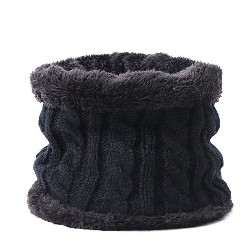 Two pieces Hat Scarf Set Beanie Cap Children's Hats Girls Caps Fake Ball Pompon Keep Warm Winter Knitted Skullies Kids Bone