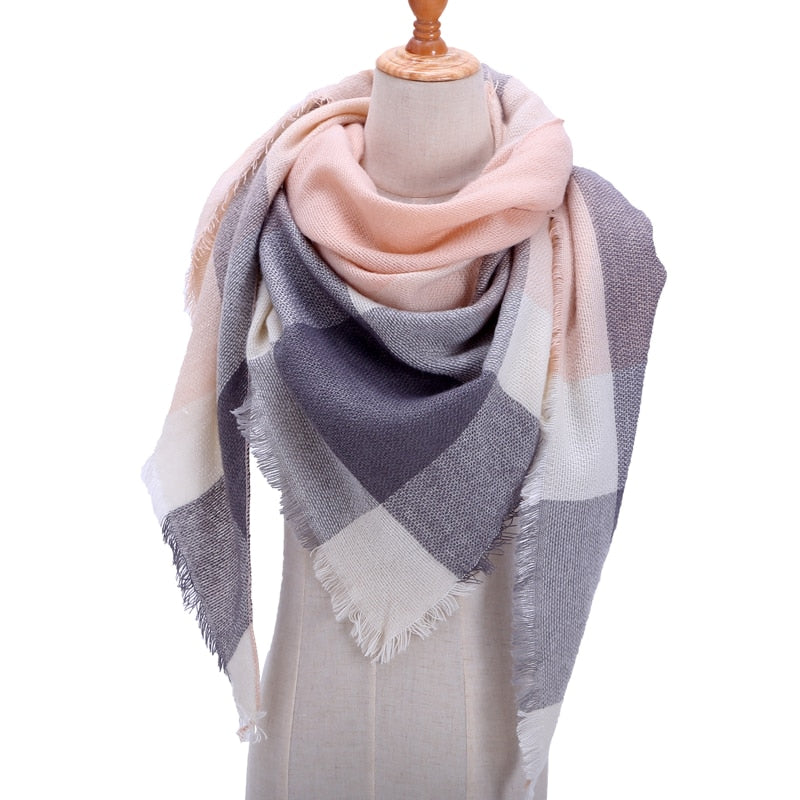Designer 2020 knitted spring winter women scarf plaid warm cashmere scarves shawls luxury brand neck bandana pashmina lady wrap