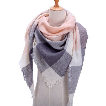 Designer 2020 knitted spring winter women scarf plaid warm cashmere scarves shawls luxury brand neck bandana pashmina lady wrap
