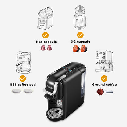 HiBREW Coffee Machine Hot/Cold Brew 4in1 Multiple Capsule 19Bar DolceGusto-Milk&Nexpresso Capsule ESE pod Ground Coffee Pod H2A