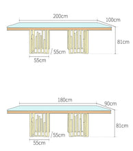 將圖片載入圖庫檢視器 High quality Nordic style metal marble top dining table rectangle simple multi desk for dining room restaurant wedding banquet

