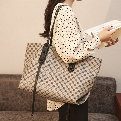 Criss-Cross Handbag 2021 Autumn/Winter new style mother tote bag wild fashion portable big bag trend