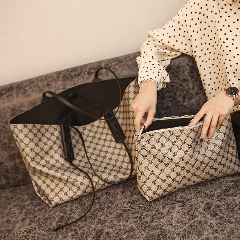 Criss-Cross Handbag 2021 Autumn/Winter new style mother tote bag wild fashion portable big bag trend