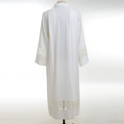 Holy Priest Alb Vestment Clergy Mass Lace Joint Christian Cross Surplice Church Uniform