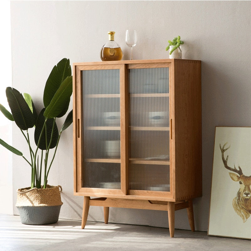 Home Furniture Kitchen Furniture Kitchen Cabinets living room storage locker cherry wood solid wood Kitchen Cabinet 80*40*110cm