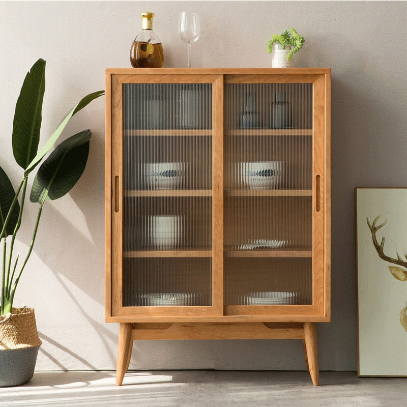 Home Furniture Kitchen Furniture Kitchen Cabinets living room storage locker cherry wood solid wood Kitchen Cabinet 80*40*110cm