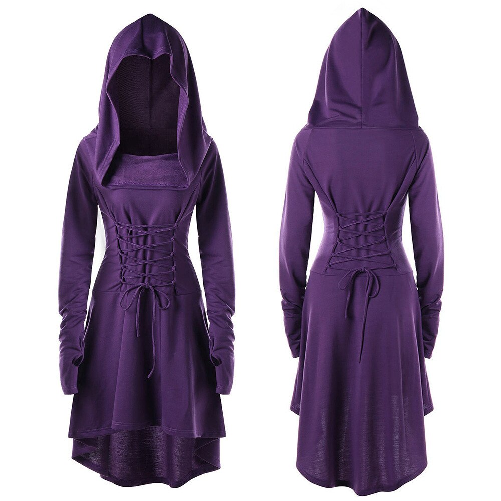Hoodie Dress 2019 Vintage Long Sleeve Gothic Dress Women Casual Fashion Elegant Dresses Woman Party Night Vestidos