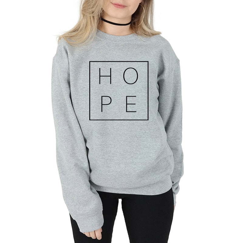 Women's Hope Christian Sweater & T-shirt Graphic Religious Fashion Clothing Bible Pullover Hope Faith Jumper Tops Spring Long Sleeve