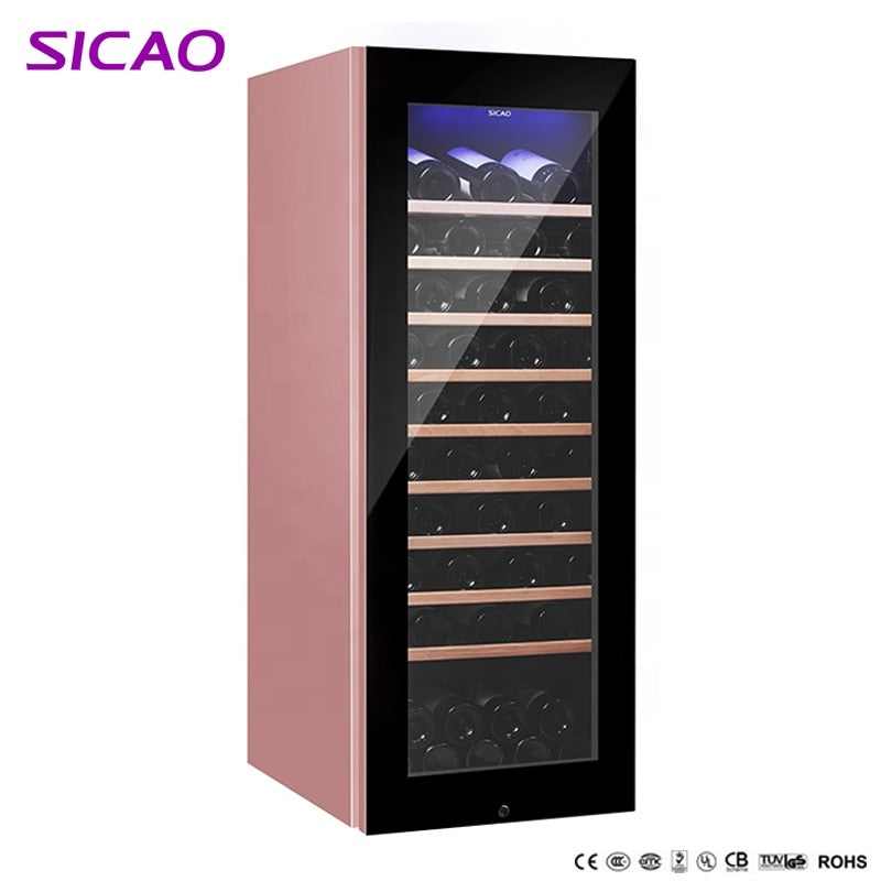 Hot Sell Mirror Glass Door Luxury Large Insulated Red Wine cooler Refrigeration Refrigerator Cellar For Living room
