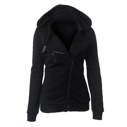 Casual Sweatshirt Women's Autumn And Winter New Style Brushed And Thick Europe And America Long Sleeve Oblique. Sweater