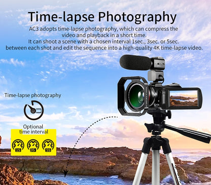 Hot Video Camera 4K Camcorders Vlog Camera Ordro AC3 30X Digital Zoom Night Vision Filmadora for YouTube Video Blogger