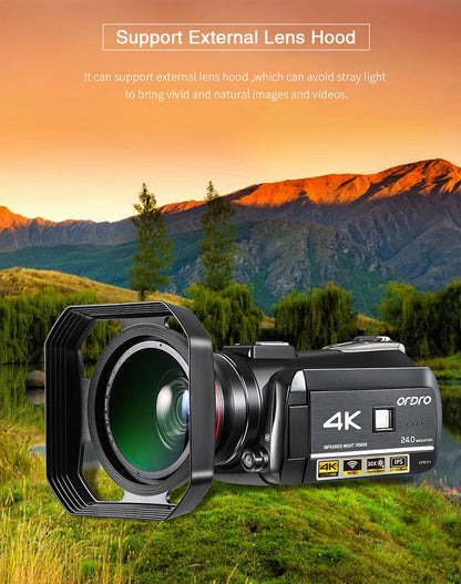 Hot Video Camera 4K Camcorders Vlog Camera Ordro AC3 30X Digital Zoom Night Vision Filmadora for YouTube Video Blogger