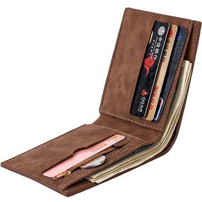 High Quality Mini Men's Luxury Business Wallet Card Holder Man Purse Coin Bag Zipper