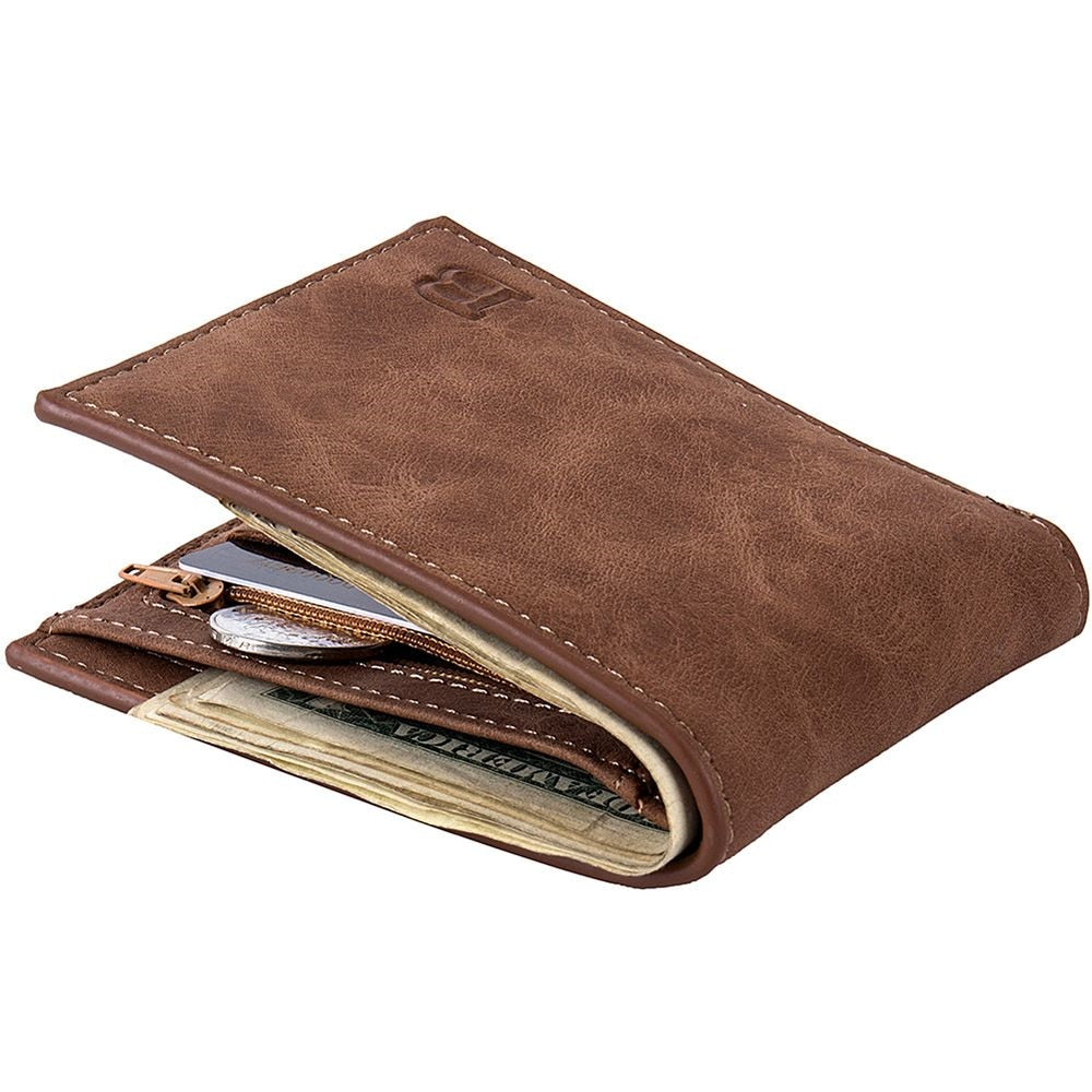 High Quality Mini Men's Luxury Business Wallet Card Holder Man Purse Coin Bag Zipper