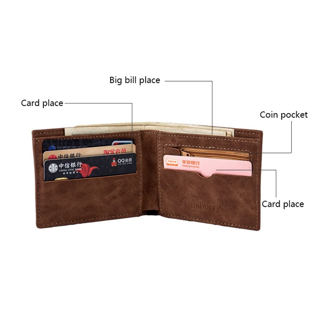 High Quality Mini Men's Luxury Business Wallet Card Holder Man Purse Coin Bag Zipper