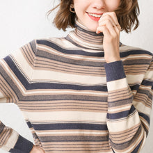 將圖片載入圖庫檢視器 Women&#39;s Knitted Cashmere Sweaters, Striped autumn and winter sweaters S-XXXL
