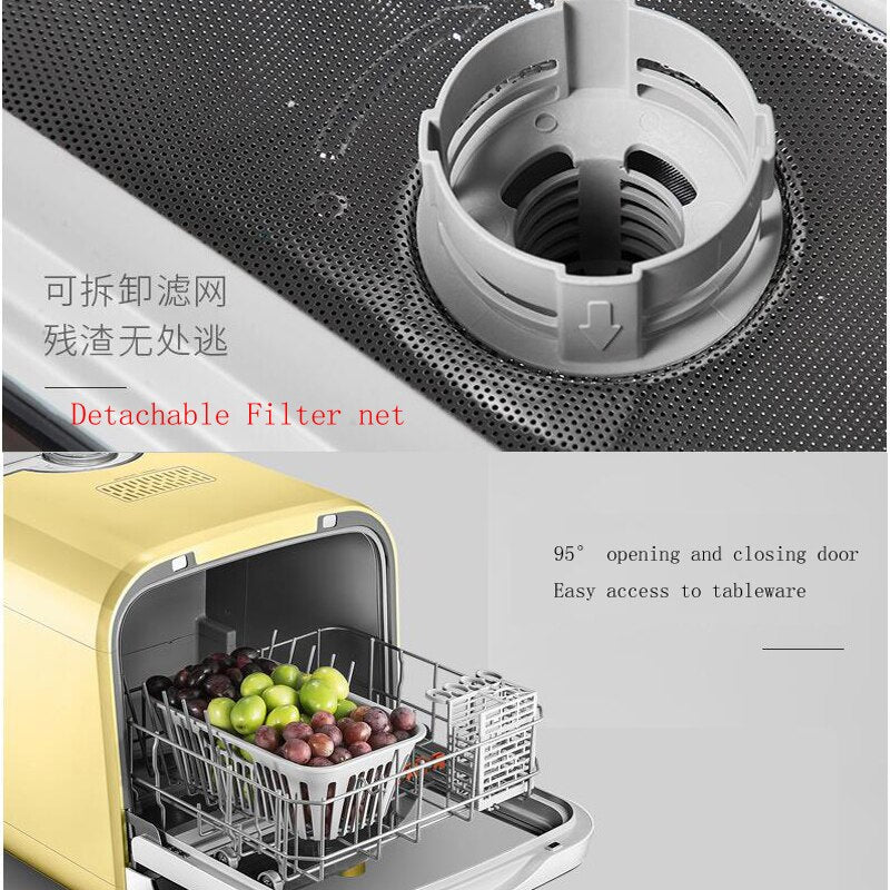 Household automatic multi function dishwasher desktop free installation smart dishwasher