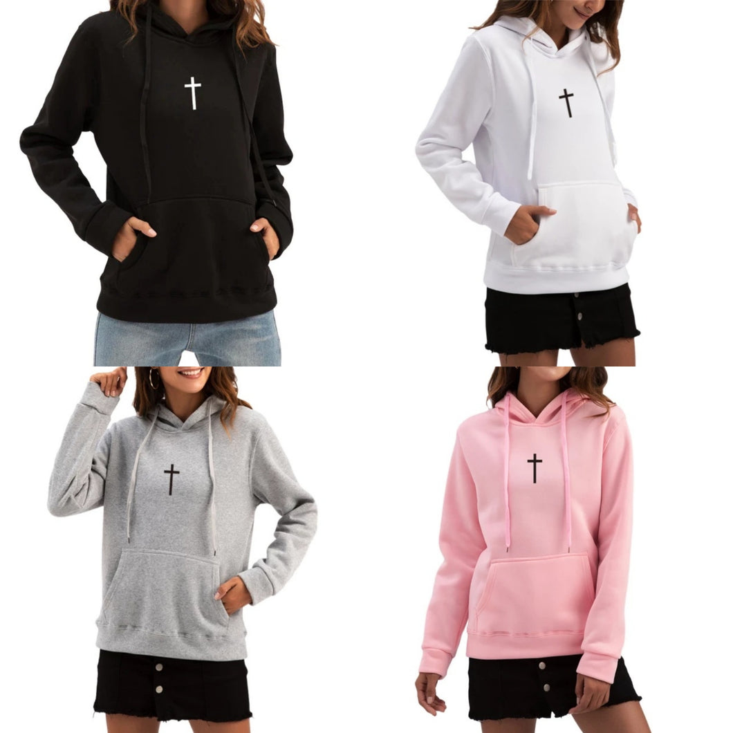 Women's Christian Cross Hoodie Sweater