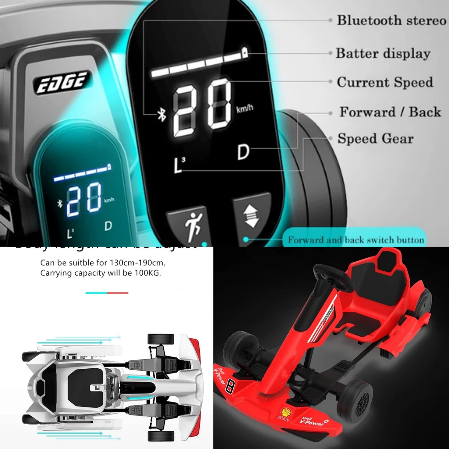 Ninebot Multi-function Go Kart for Kids Outdoor or Indoor Field Drift Adults Karts for Ninebot Electric Karting