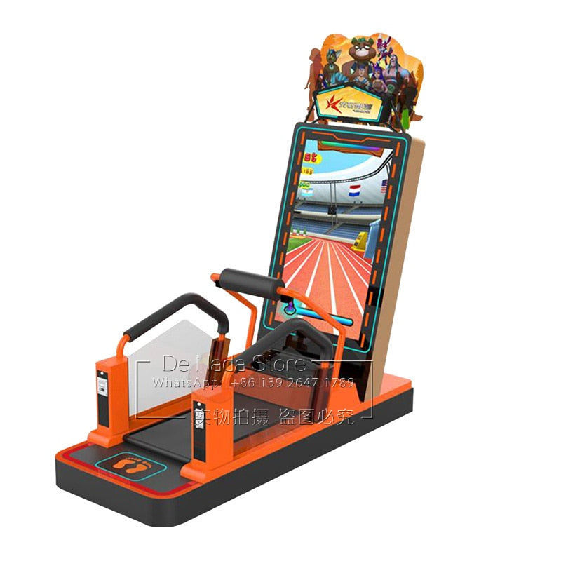Indoor Amusement Center Adults Kids  Running Racing Sport Fitness Simulator Treadmill Runner Coin Operated Arcade Game Machine
