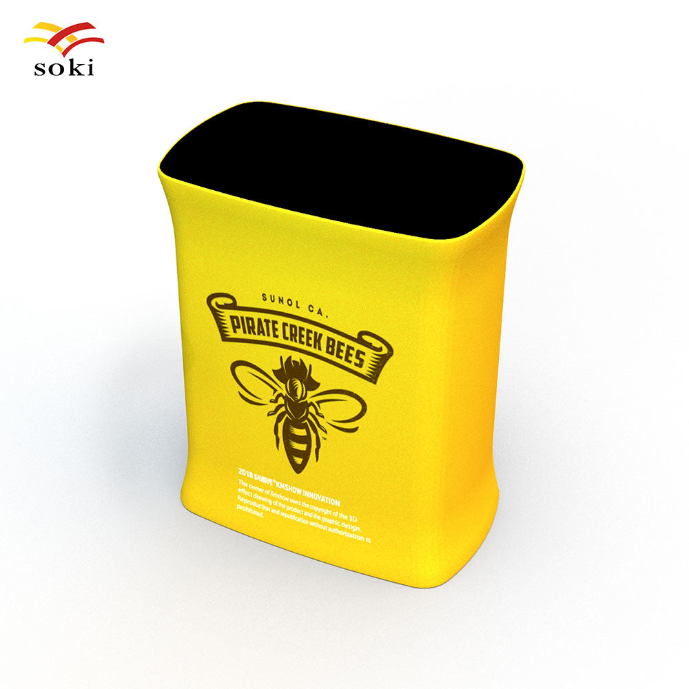 Indoor Rectangle Top Board Reception Counter Promotion Table For Exhibition Booth Trade Show