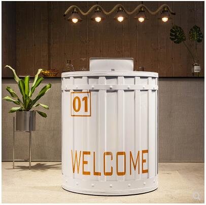 Industrial style retro cashier iron art small reception counter catering reception counter clothing store front desk small bar