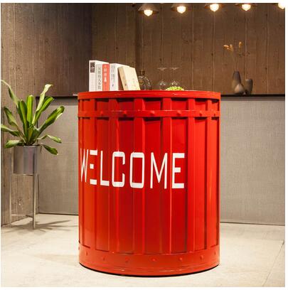 Industrial style retro cashier iron art small reception counter catering reception counter clothing store front desk small bar