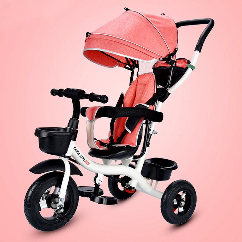 Infant Child Tricycle Bicycle Folding 1-3-5 Years Old Rotating Seat Baby Stroller 3 in 1 Three Wheels Child Stroller Bicycle