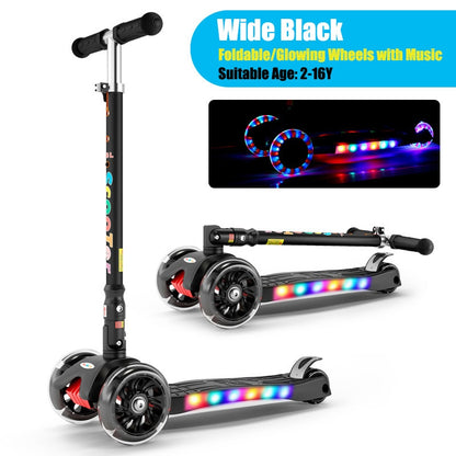 Infant Shining Kid Scooter 2-16Y Height Adjustable Foldable Children Balance Bike Light Flash Baby Ride on Toy Gift for Boy Girl