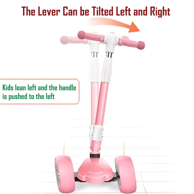 Infant Shining Kid Scooter 2-16Y Height Adjustable Foldable Children Balance Bike Light Flash Baby Ride on Toy Gift for Boy Girl