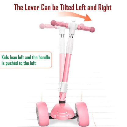 Infant Shining Kid Scooter 2-16Y Height Adjustable Foldable Children Balance Bike Light Flash Baby Ride on Toy Gift for Boy Girl