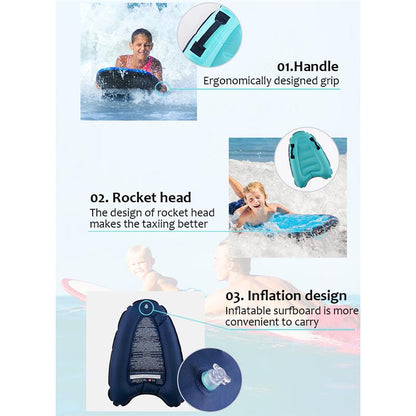 Inflatable Handle Pool Rafts Plate Children Swimming Floating Bed Surfboard Bathing Toys Swimming Accessories