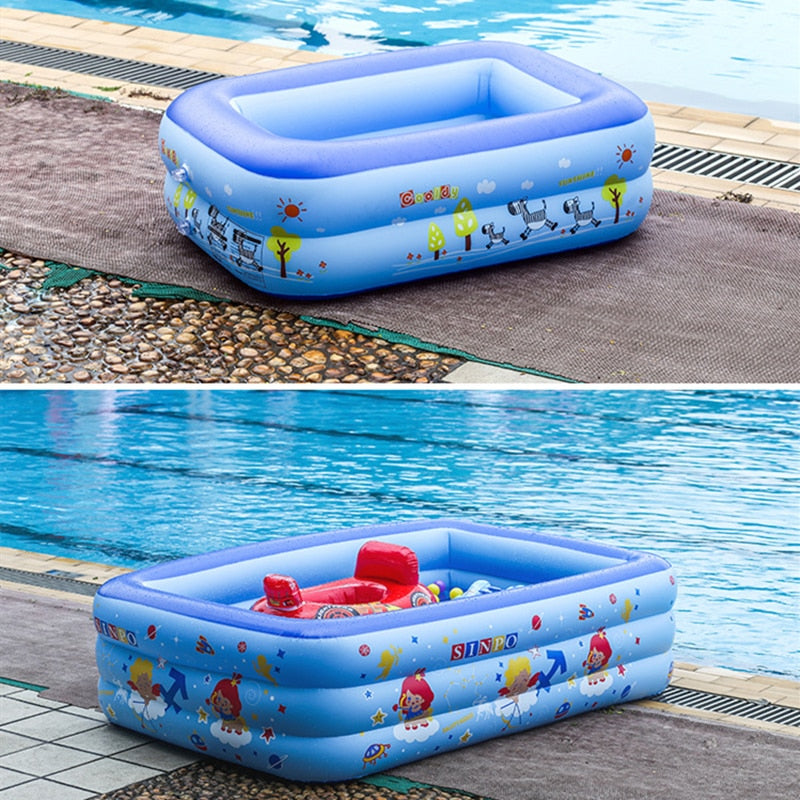 Inflatable swimming pool children rectangular fishing pond thickened household foldable
