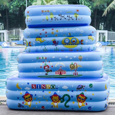 Inflatable swimming pool children rectangular fishing pond thickened household foldable
