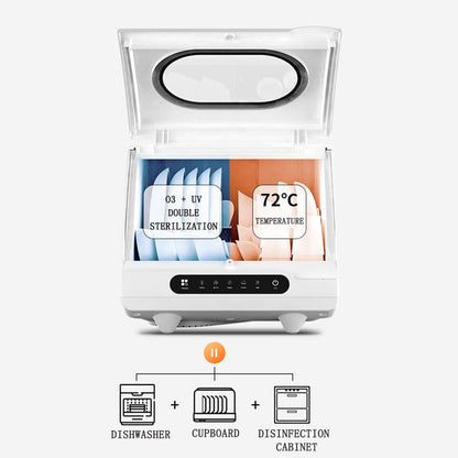 Intelligent Automatic dishwasher Home Desktop Free Installation Dish Washing Machine Mini O3+UV Double sterilization Dish Washer