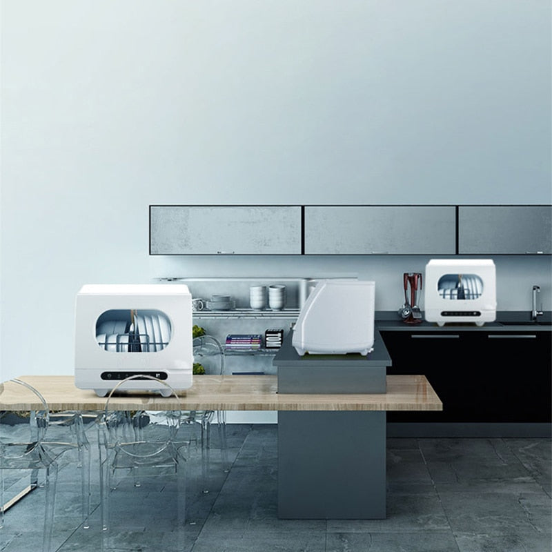 Intelligent Automatic dishwasher Home Desktop Free Installation Dish Washing Machine Mini O3+UV Double sterilization Dish Washer