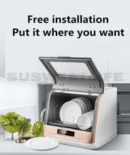 将图片加载到图库查看器，Intelligent automatic dishwasher consumer and commercial desktop free installation of small air-drying dishwasher
